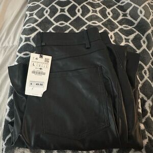 Women’s Faux Leather Black Pants (Never Worn)
